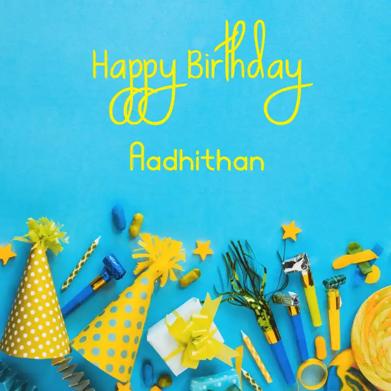 Happy Birthday Aadhithan Party Accessories Card