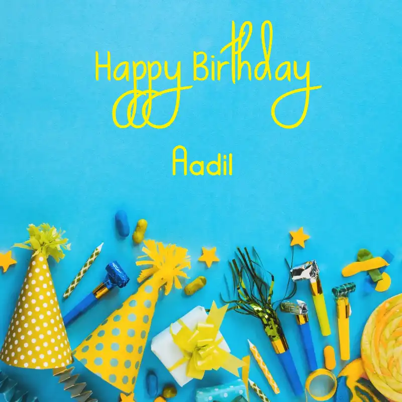 Happy Birthday Aadil Party Accessories Card