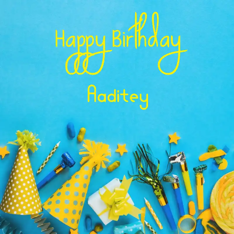 Happy Birthday Aaditey Party Accessories Card