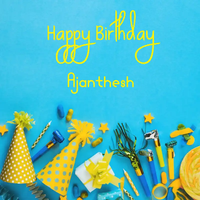 Happy Birthday Ajanthesh Party Accessories Card