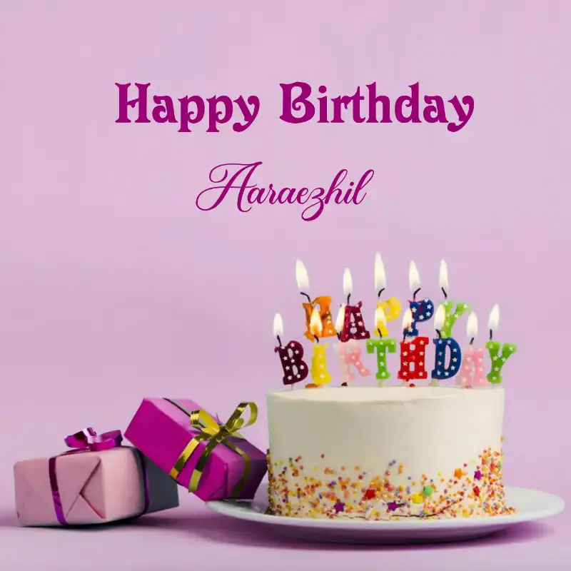 Happy Birthday Aaraezhil Cake Gifts Card