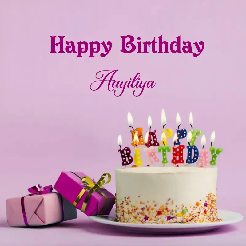 Happy Birthday Aayiliya Cake Gifts Card