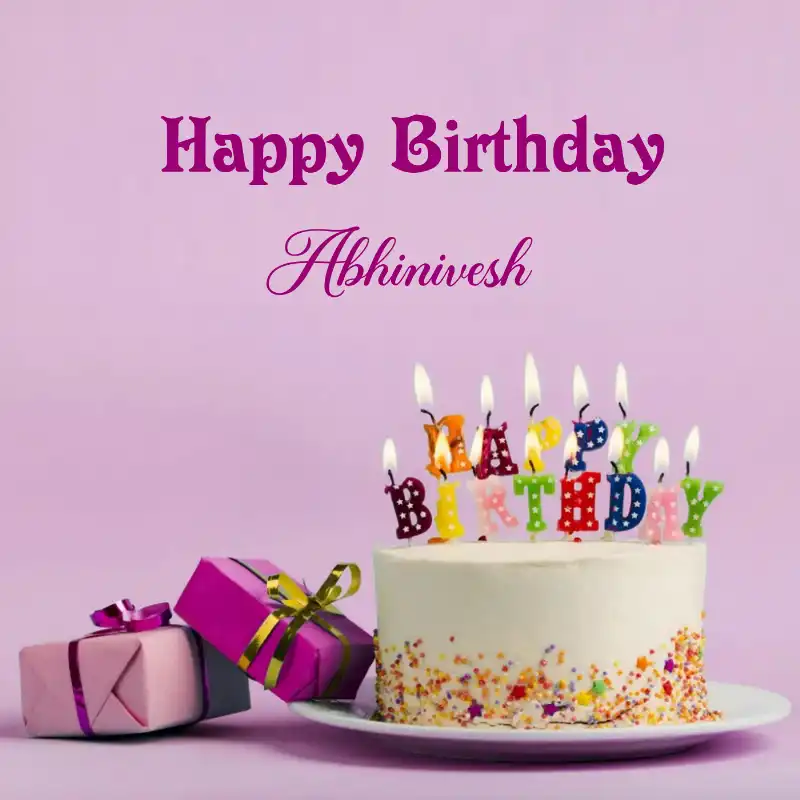 Happy Birthday Abhinivesh Cake Gifts Card