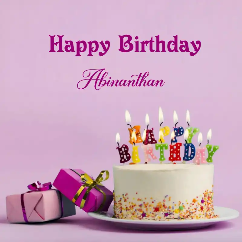 Happy Birthday Abinanthan Cake Gifts Card