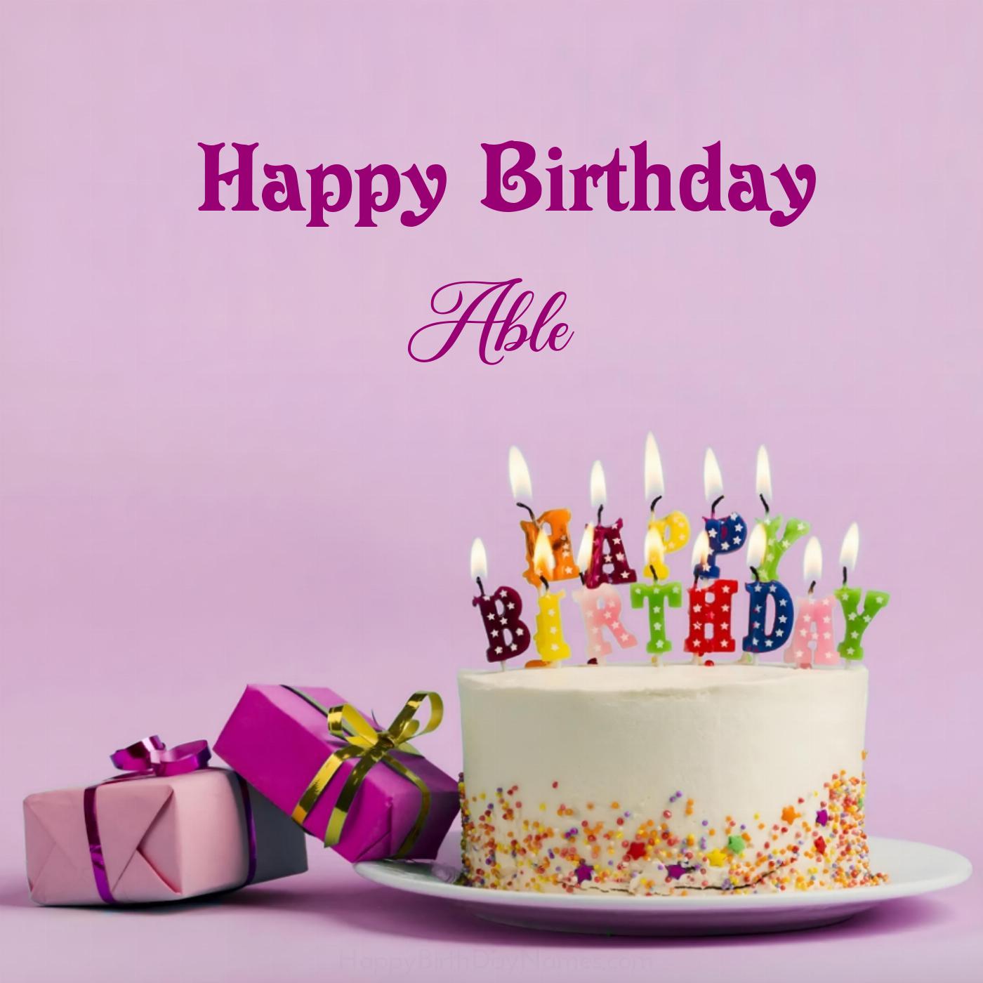 Happy Birthday Able Cake Gifts Card