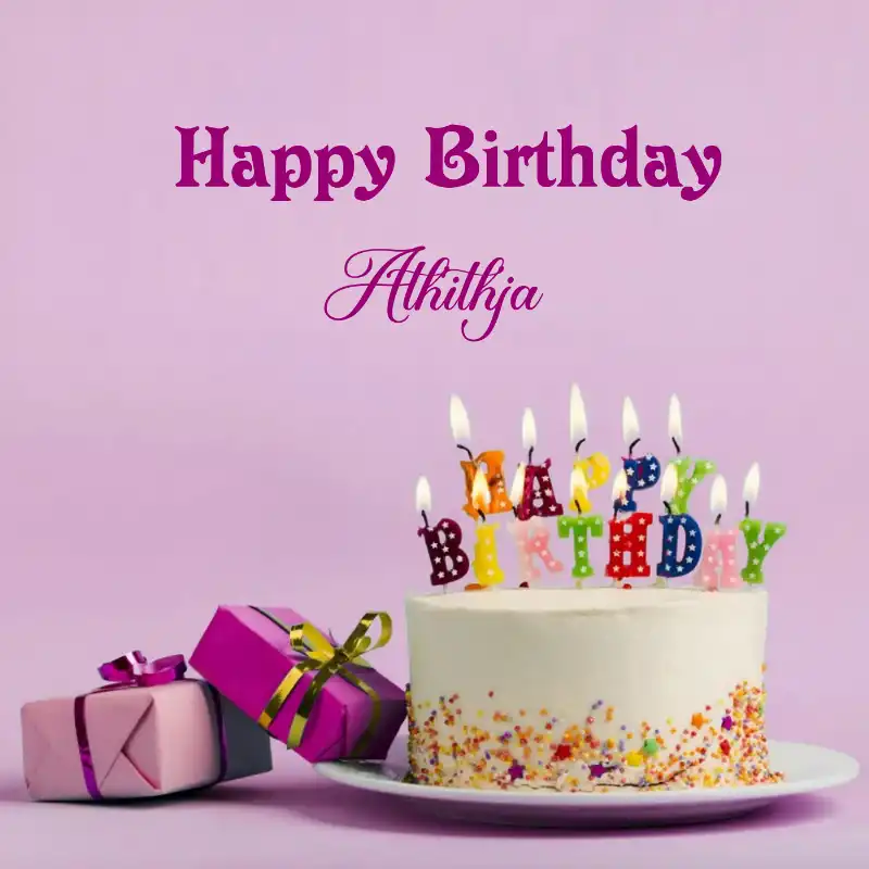 Happy Birthday Athithja Cake Gifts Card