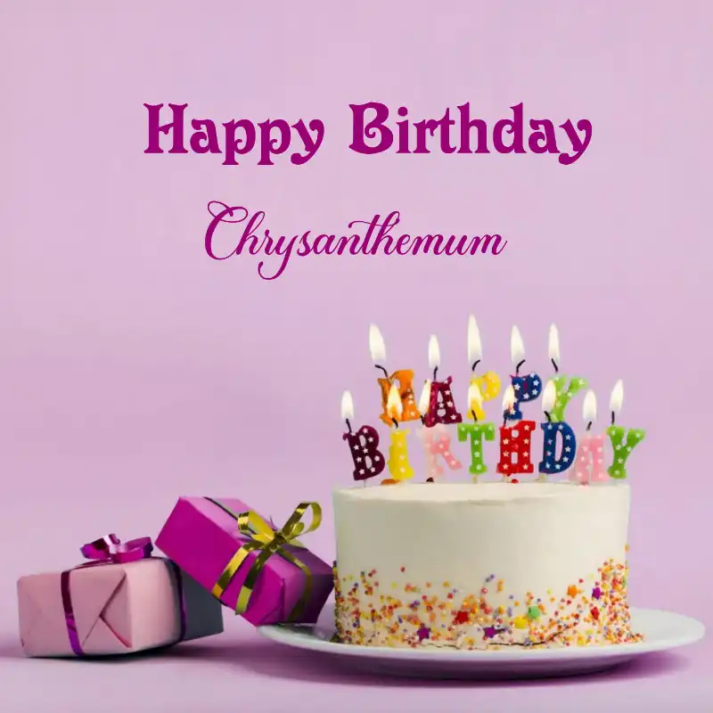 Happy Birthday Chrysanthemum Cake Gifts Card