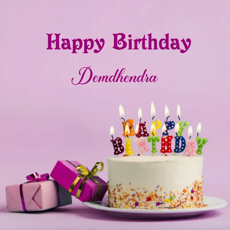 Happy Birthday Demdhendra Cake Gifts Card