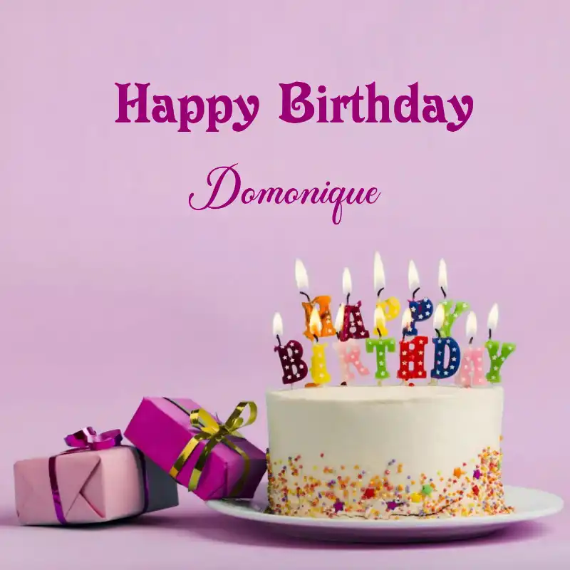 Happy Birthday Domonique Cake Gifts Card