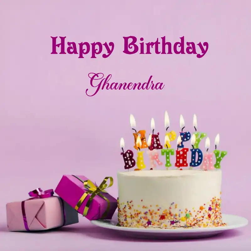 Happy Birthday Ghanendra Cake Gifts Card