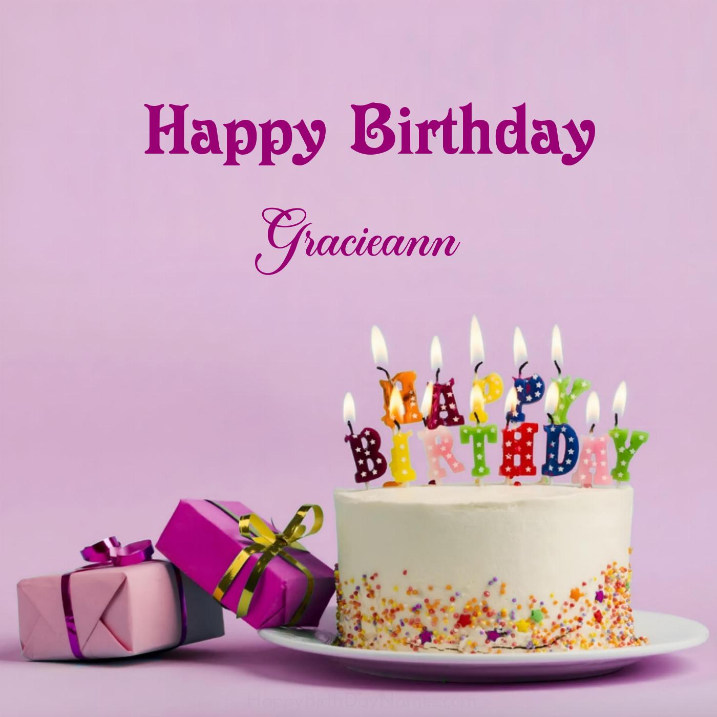 Happy Birthday Gracieann Cake Gifts Card