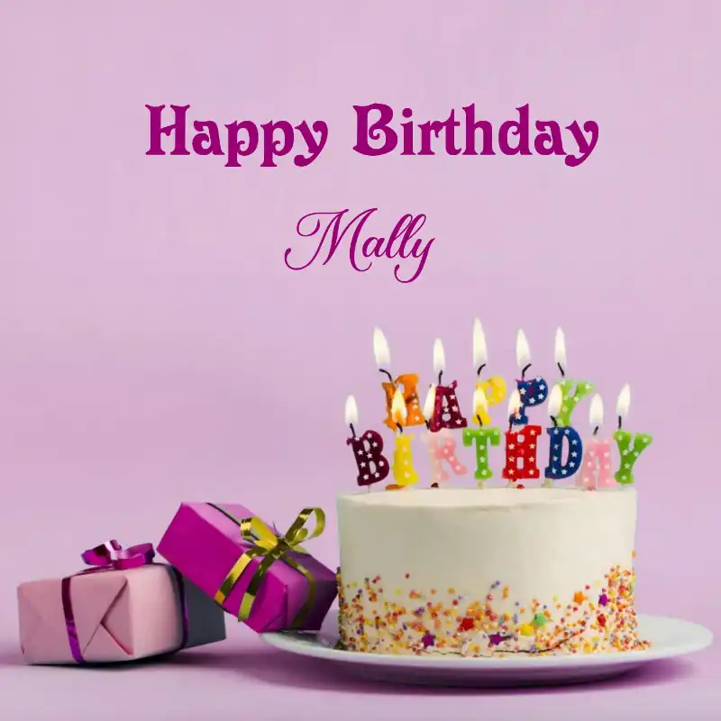 Happy Birthday Mally Cake Gifts Card