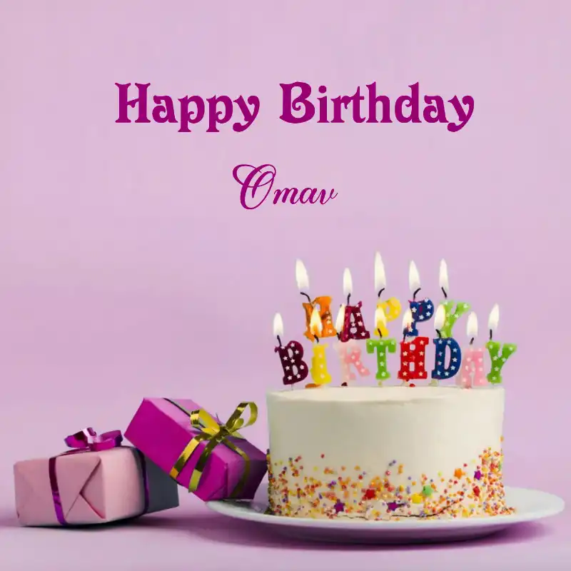 Happy Birthday Omav Cake Gifts Card