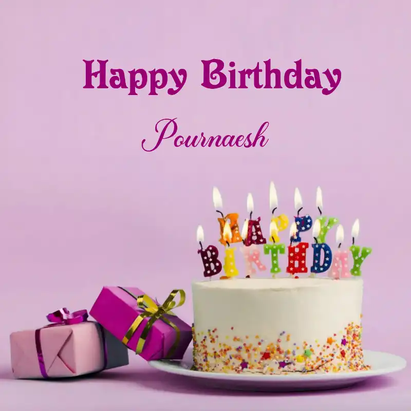 Happy Birthday Pournaesh Cake Gifts Card