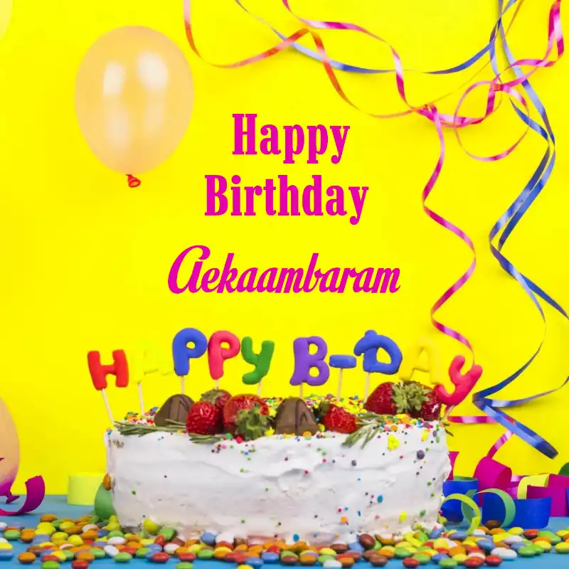 Happy Birthday Aekaambaram Cake Decoration Card