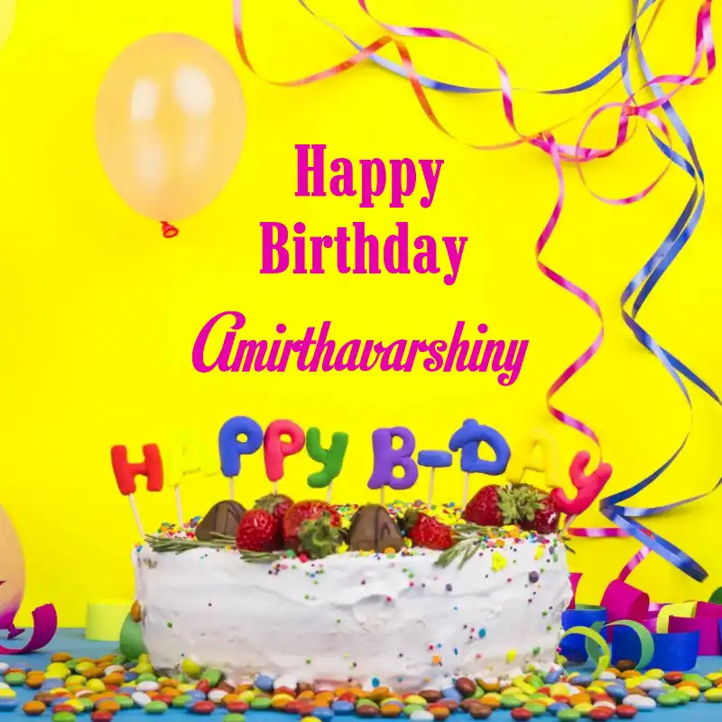 Happy Birthday Amirthavarshiny Cake Decoration Card