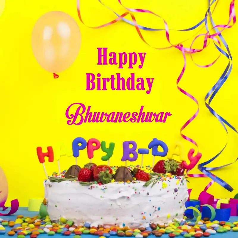 Happy Birthday Bhuvaneshwar Cake Decoration Card