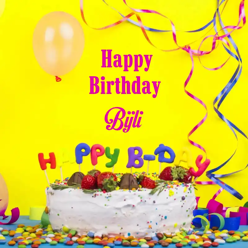 Happy Birthday Bijli Cake Decoration Card