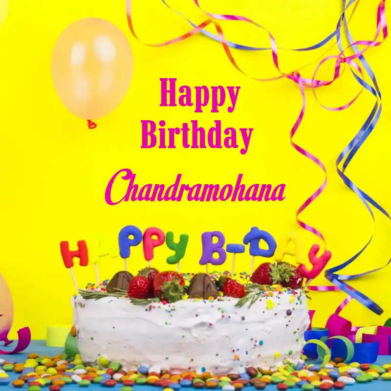 Happy Birthday Chandramohana Cake Decoration Card