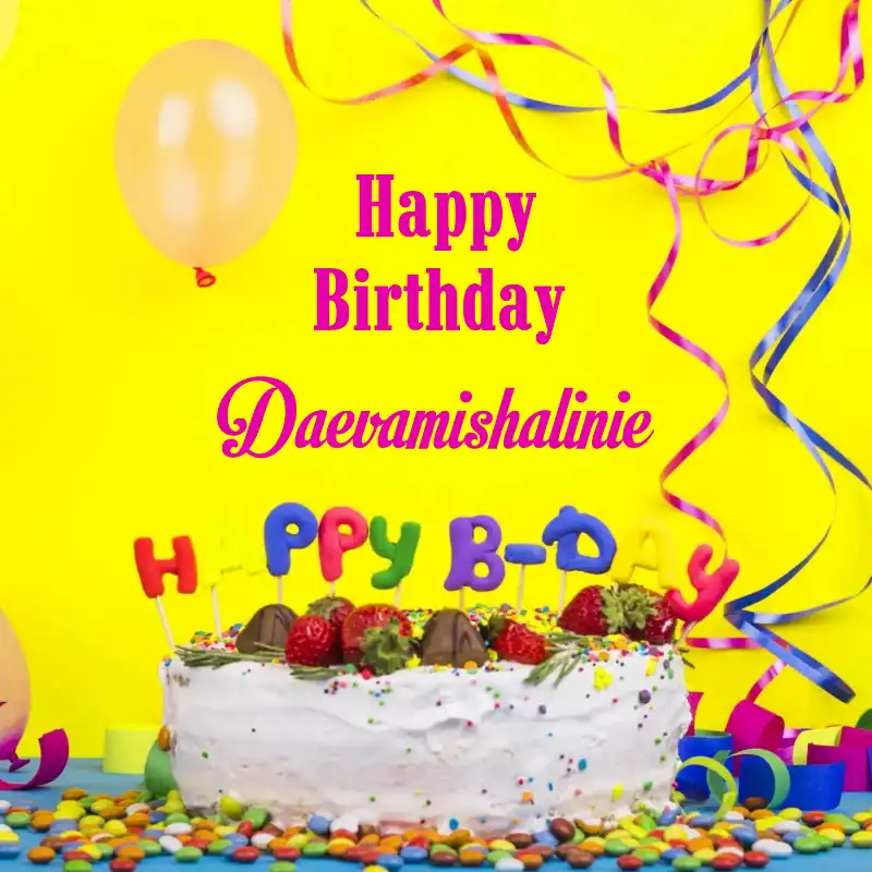 Happy Birthday Daevamishalinie Cake Decoration Card