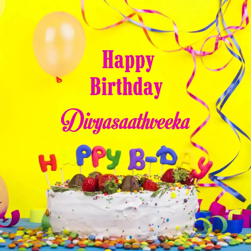 Happy Birthday Divyasaathveeka Cake Decoration Card
