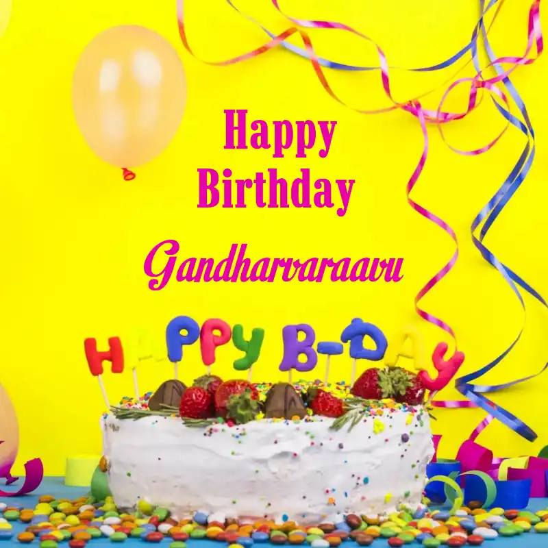 Happy Birthday Gandharvaraavu Cake Decoration Card