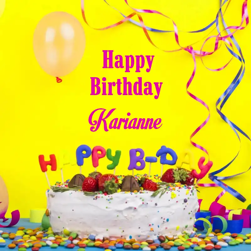 Happy Birthday Karianne Cake Decoration Card