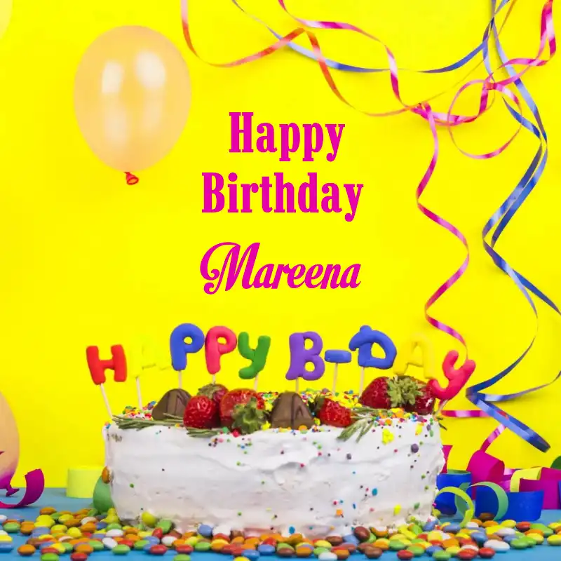 Happy Birthday Mareena Cake Decoration Card