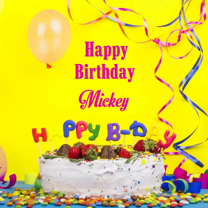 Happy Birthday Mickey Cake Decoration Card