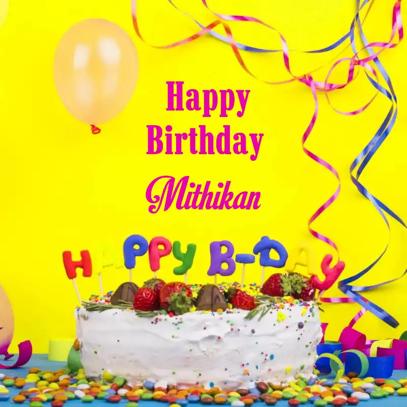 Happy Birthday Mithikan Cake Decoration Card