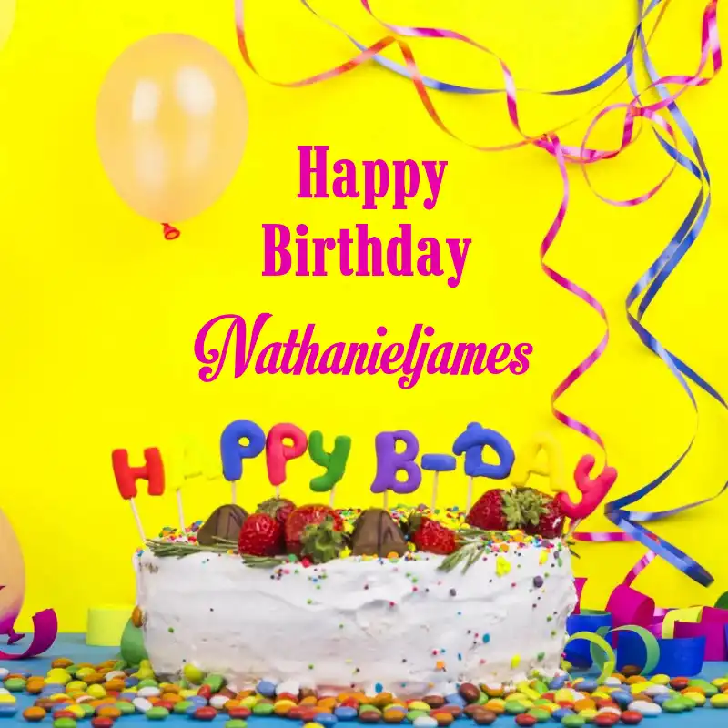 Happy Birthday Nathanieljames Cake Decoration Card