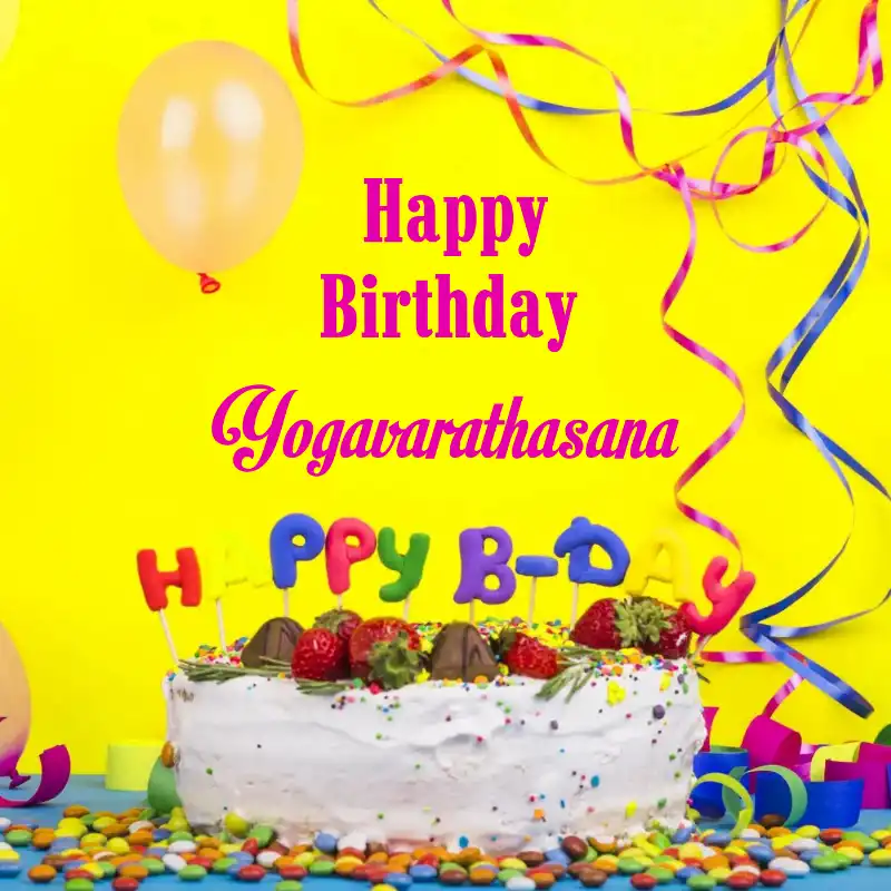 Happy Birthday Yogavarathasana Cake Decoration Card