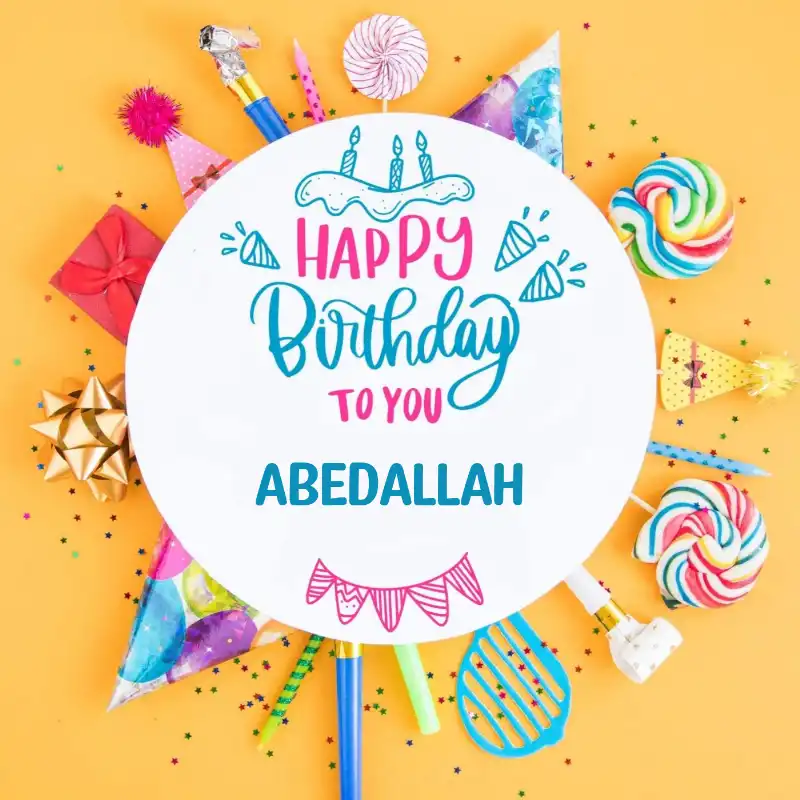 Happy Birthday Abedallah Party Celebration Card