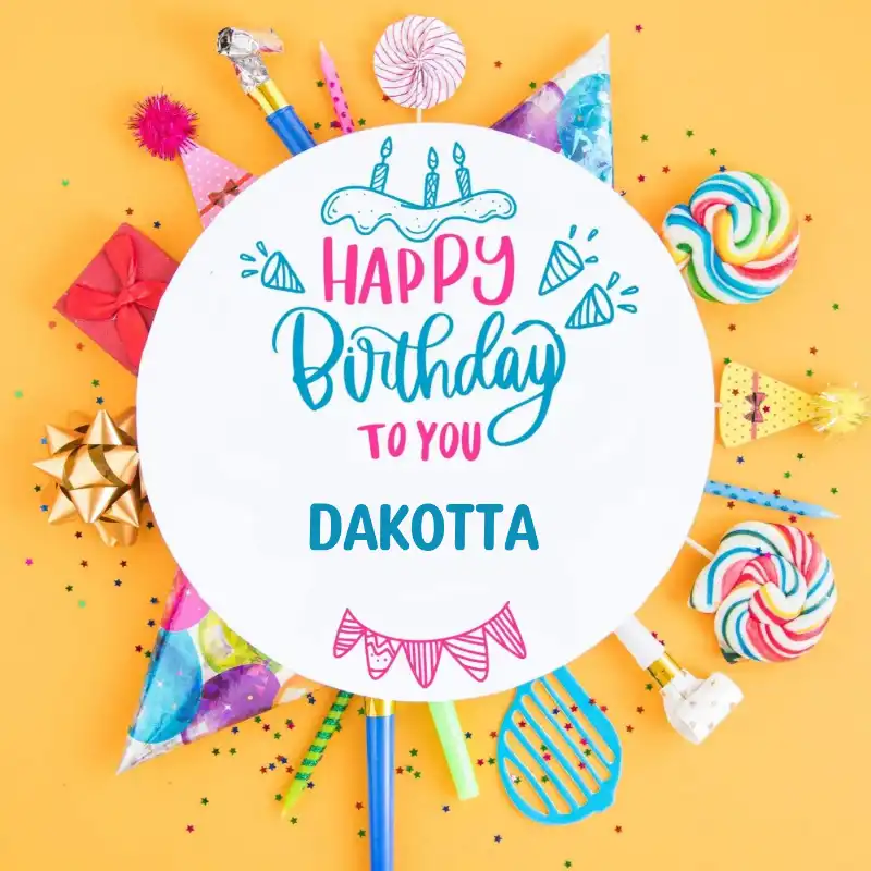 Happy Birthday Dakotta Party Celebration Card