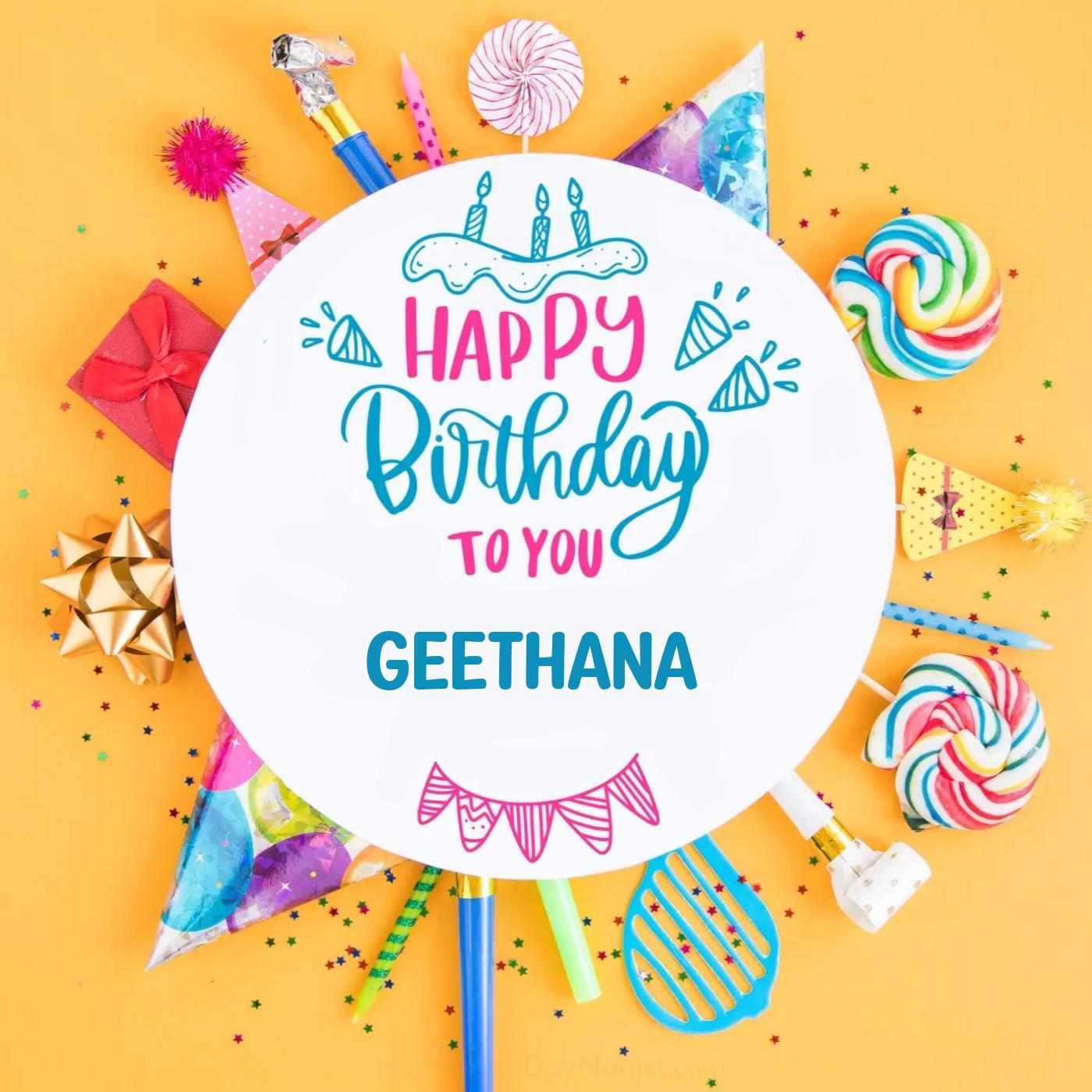 Happy Birthday Geethana Party Celebration Card