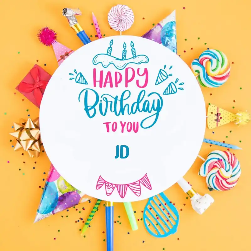Happy Birthday Jd Party Celebration Card