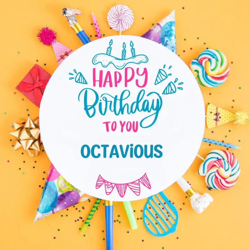 Happy Birthday Octavious Party Celebration Card