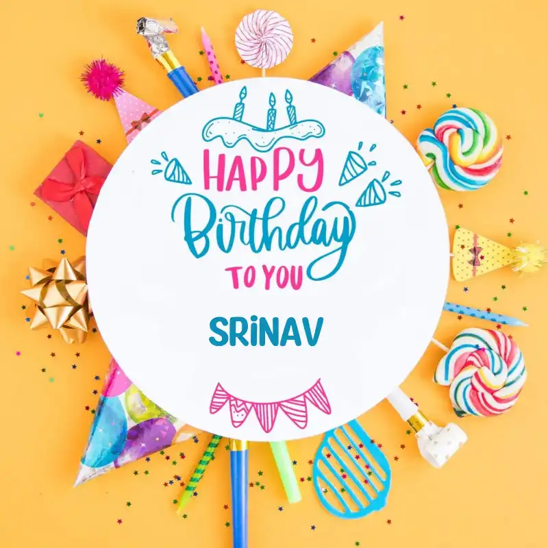 Happy Birthday Srinav Party Celebration Card