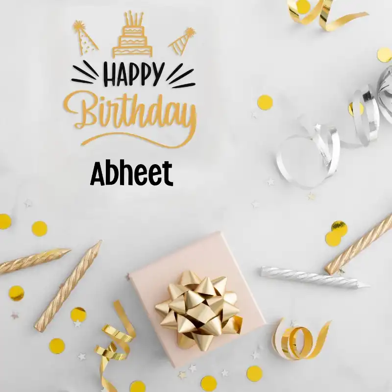 Happy Birthday Abheet Golden Assortment Card