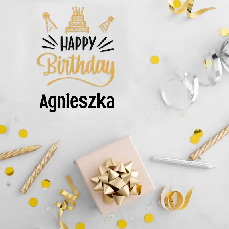 Happy Birthday Agnieszka Golden Assortment Card