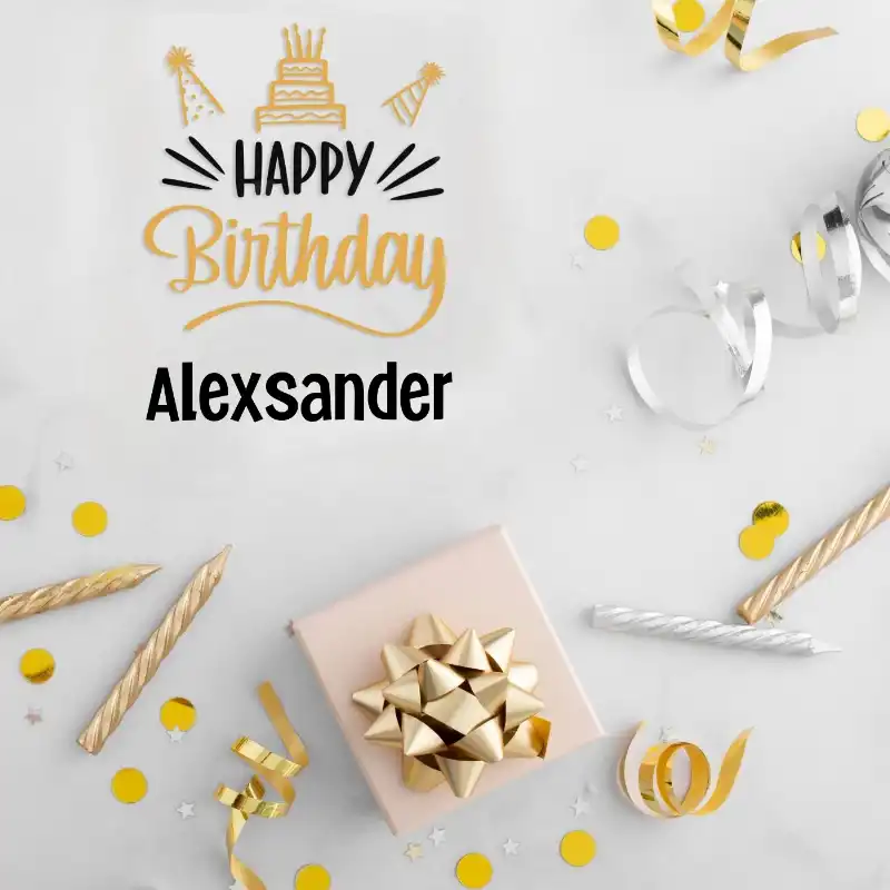 Happy Birthday Alexsander Golden Assortment Card