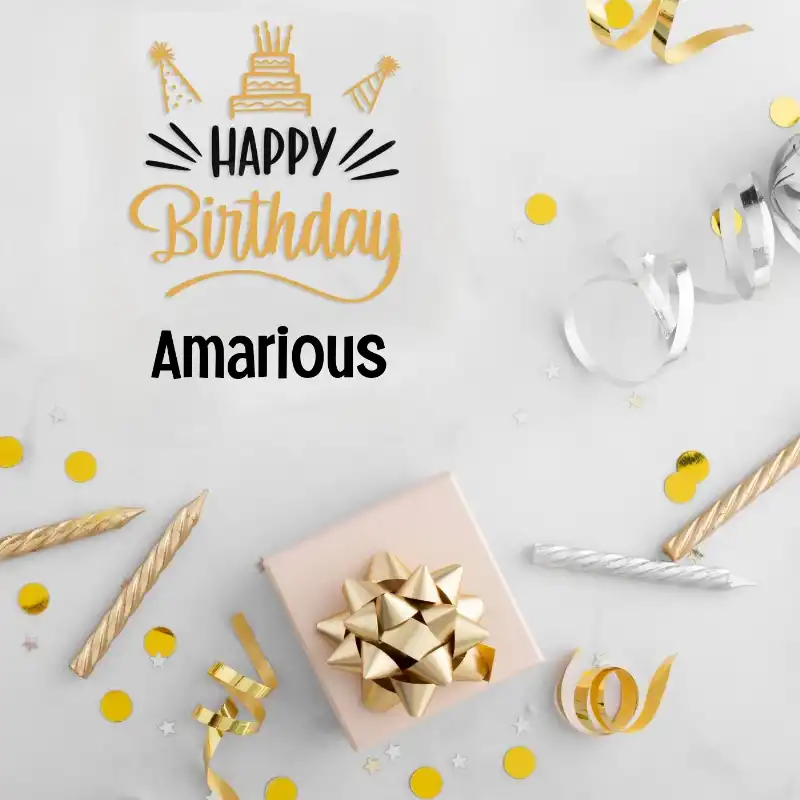 Happy Birthday Amarious Golden Assortment Card