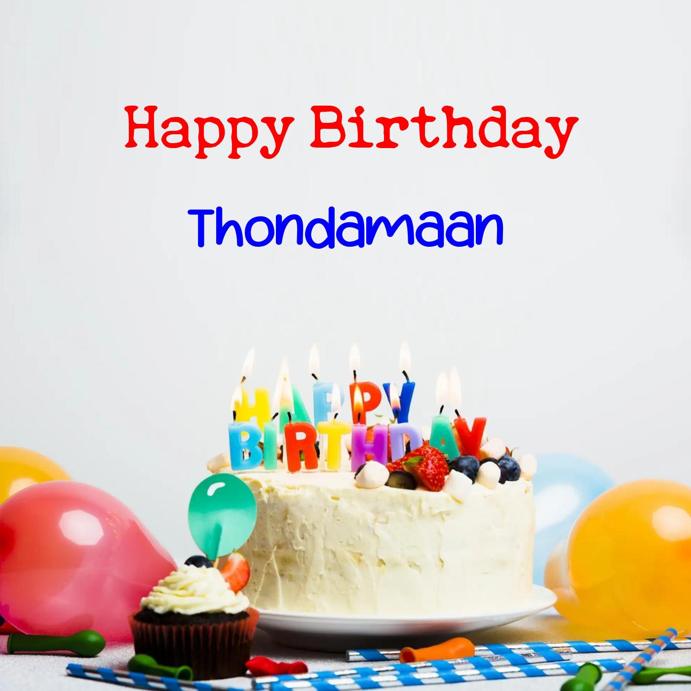 Happy Birthday Thondamaan Cake Balloons Card
