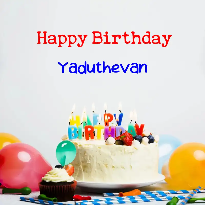 Happy Birthday Yaduthevan Cake Balloons Card