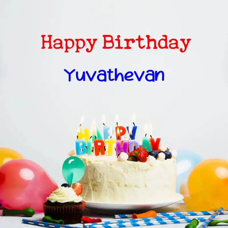 Happy Birthday Yuvathevan Cake Balloons Card