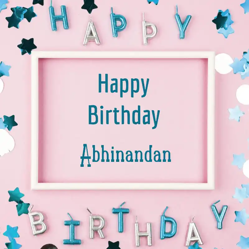 Happy Birthday Abhinandan Pink Frame Card