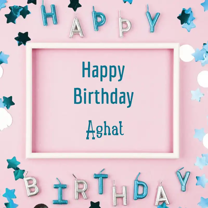 Happy Birthday Aghat Pink Frame Card