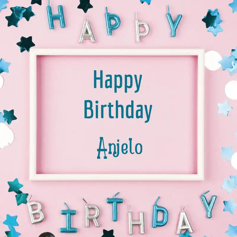 Happy Birthday Anjelo Pink Frame Card