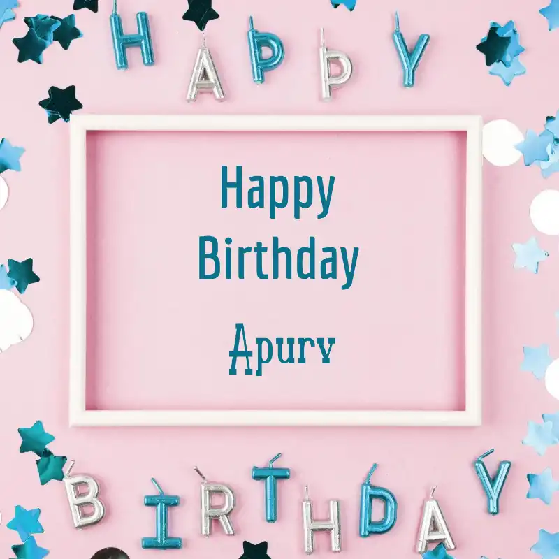 Happy Birthday Apurv Pink Frame Card
