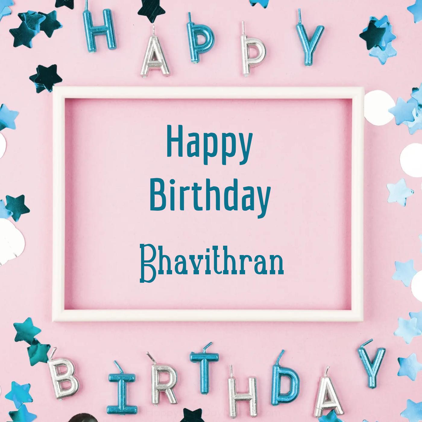Happy Birthday Bhavithran Pink Frame Card